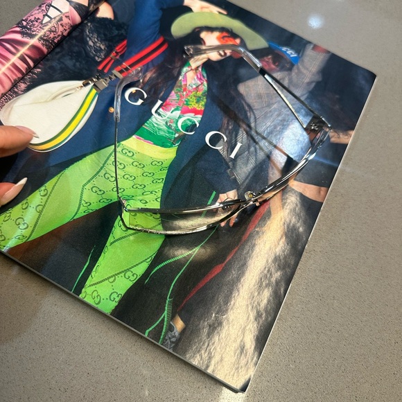 Silver frame tinted gray sunglasses - Picture 7 of 9